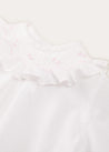 Hand Smocked Collar Long Sleeve Blouse In Baby Pink (0-12mths) BLOUSES  from Pepa London US