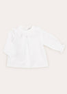 Hand Smocked Collar Long Sleeve Blouse In Baby Pink (0-12mths) BLOUSES  from Pepa London US