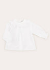 Handsmocked Collar Long Sleeve Blouse In Baby Pink (0-12mths) BLOUSES  from Pepa London US