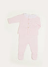 Lace Trim Ruffle Collar Knitted Set in Pink (1-6mths) Knitted Sets from Pepa London US