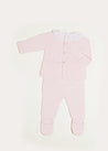 Lace Trim Ruffle Collar Knitted Set in Pink (1-6mths) Knitted Sets  from Pepa London US