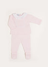 Lace Trim Ruffle Collar Knitted Set in Pink (1-6mths) Knitted Sets from Pepa London US