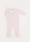 Lace Trim Ruffle Collar Knitted Set in Pink (1-6mths) Knitted Sets  from Pepa London US