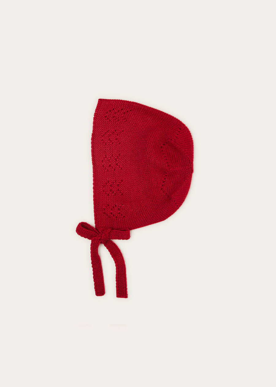 Openwork Bonnet in Burgundy (S-L) KNITTED ACCESSORIES from Pepa London US