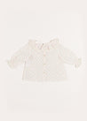 Tilly Floral Print Ruffle Collar Long Sleeve Blouse in Pink (1-6mths) Blouses  from Pepa London US