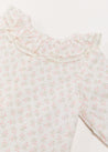 Tilly Floral Print Ruffle Collar Long Sleeve Blouse in Pink (1-6mths) Blouses  from Pepa London US