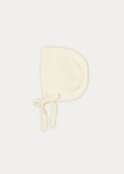 Baby Bonnet In Cream (S-L) KNITTED ACCESSORIES  from Pepa London US