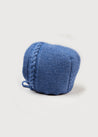 Cable Detail Knitted Bonnet In Blue (S-L) KNITTED ACCESSORIES from Pepa London US