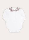 Check Peter Pan Collar Long Sleeve Bodysuit In Beige (1mth-2yrs) TOPS & BODYSUITS from Pepa London US