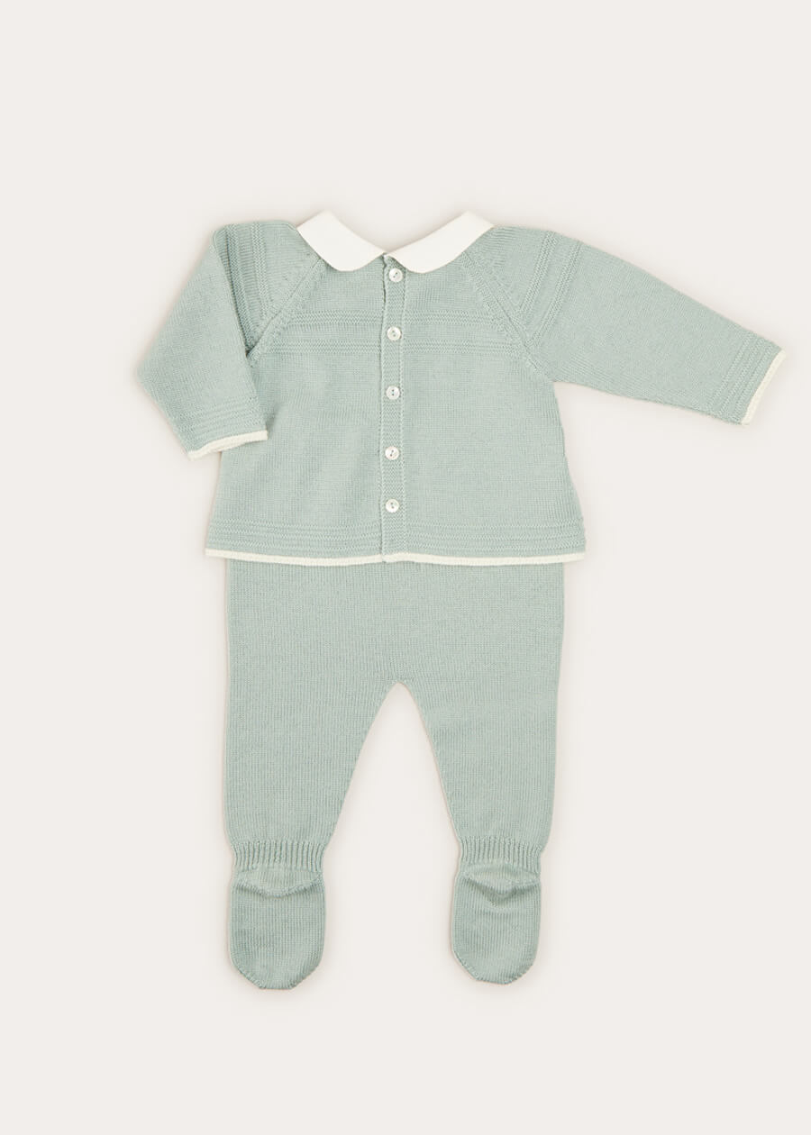Dot Detail Knitted Set in Green (1-6mths) KNITTED SETS from Pepa London US
