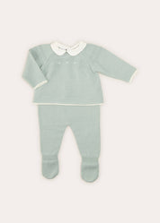 Dot Detail Knitted Set in Green (1-6mths) KNITTED SETS from Pepa London US