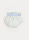 Elsie Floral Print Bloomers With Smocked Waistband in Blue (1-6mths) Bloomers  from Pepa London US