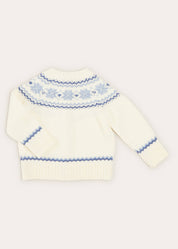 Fair Isle Cardigan in Cream (6mths-3yrs) KNITWEAR from Pepa London US