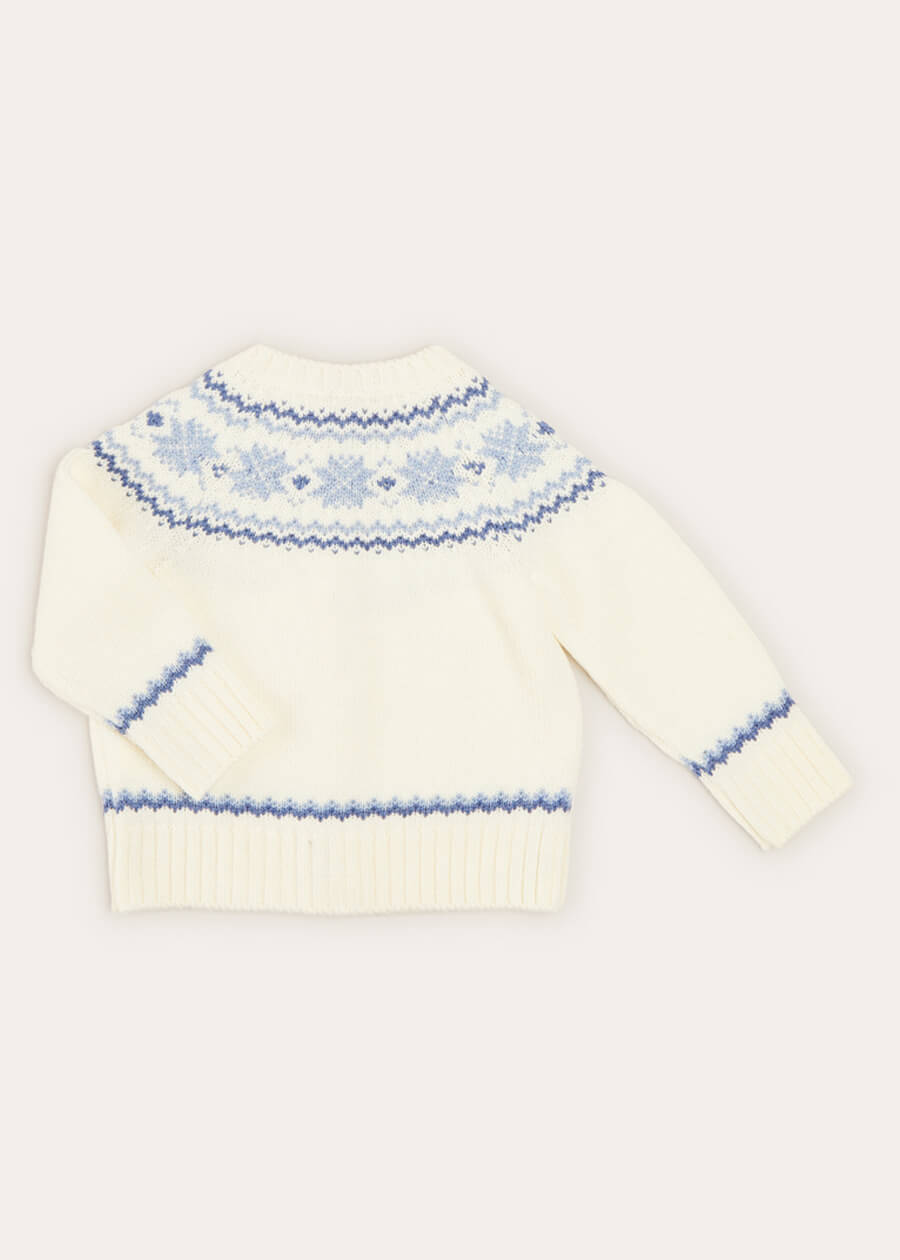 Fair Isle Cardigan in Cream (6mths-3yrs) KNITWEAR  from Pepa London
