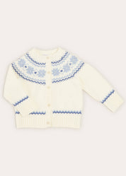 Fair Isle Cardigan in Cream (6mths-3yrs) KNITWEAR  from Pepa London