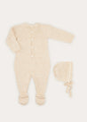 Knitted Lace Trim 2 Piece Set In Beige (1-6mths) ALL-IN-ONE  from Pepa London US
