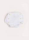 Lace Trim Embroidered Bloomers in White (1-6mths) Bloomers  from Pepa London US