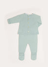 Lace Trim Knitted Set in Green (1-6mths) Knitted Sets from Pepa London US