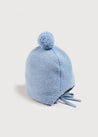 Merino Wool Pom Pom Hat In Blue (S-L)   from Pepa London US