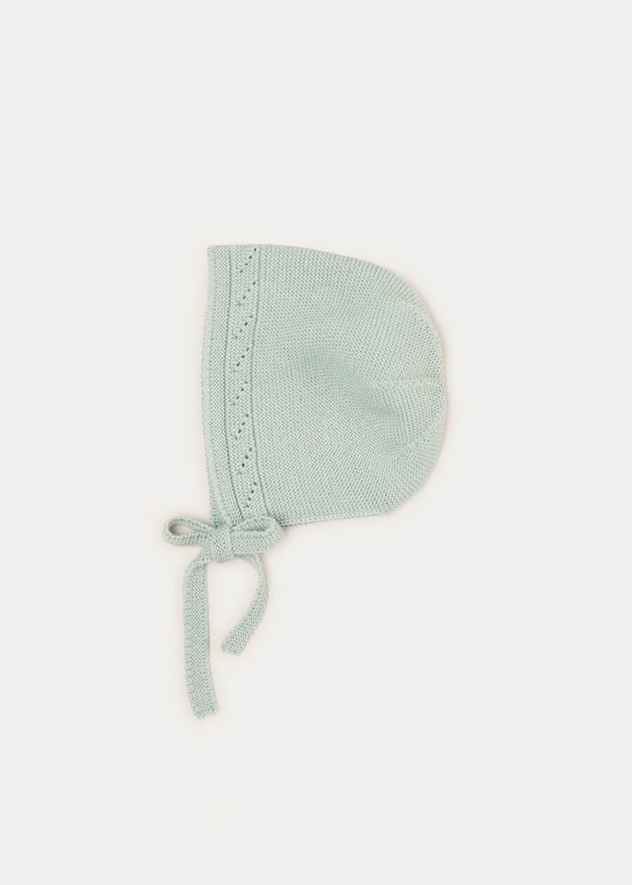 Openwork Bonnet In Green (S-L) KNITTED ACCESSORIES  from Pepa London