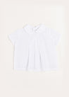 Plumetti Hand Smocked Short Sleeve Blouse in White (1-6mths) Blouses  from Pepa London US