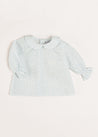 Elsie Floral Print Peter Pan Collar Long Sleeve Blouse in Blue (1-6mths) BLOUSES from Pepa London US