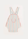 Striped Pocket Front Dungaree Romper in Red (3-18mths) Rompers  from Pepa London US
