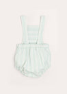 Striped Smocked Detail Dungaree Romper in Green (3-18mths) Rompers  from Pepa London US