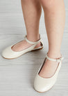 Open Heel Strappy Leather Sandals in Ivory (24-34EU) Shoes  from Pepa London US