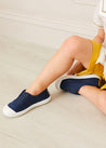 Canvas Plimsolls in Navy (20-35EU) Shoes from Pepa London US