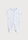 Newborn All-In-One With Rocking Horse Embroidery In Beige (1-6mths) Tops & Bodysuits  from Pepa London