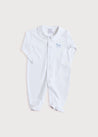 Newborn All-In-One With Rocking Horse Embroidery In Blue (1-6mths) Tops & Bodysuits  from Pepa London US