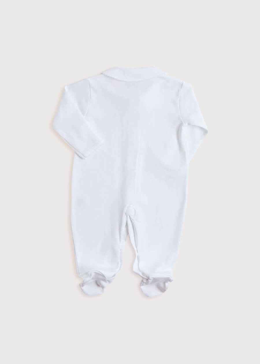 Newborn All-In-One With Rocking Horse Embroidery In Blue (1-6mths) Tops & Bodysuits  from Pepa London US