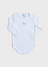 Newborn American Collar Bodysuit With Rocking Horse Embroidery Blue (0-3mths) Tops & Bodysuits  from Pepa London US