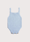 Openwork Knitted Dungaree in Dusty Blue (3-12mths) Knitwear from Pepa London US