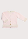 Contrast Trim Openwork Knitted Jumper in Light Pink (0-6mths) Knitwear  from Pepa London US