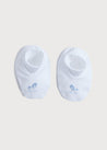 Old Newborn Booties With Rocking Horse Embroidery Blue (0-3mths) Knitted Accessories  from Pepa London US