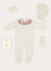 The Grey Knitted Fair Isle 2 Piece Set Newborn Look Look from Pepa London US