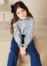 Evelyn Floral Long Sleeve Blouse in Blue (3-10yrs) Blouses  from Pepa London US