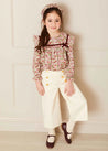 Wide Leg Front Button Trousers in Beige (2-10yrs) Trousers  from Pepa London US