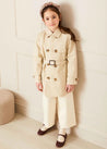 Check Lined Trench Coat In Beige (4-10yrs) COATS  from Pepa London US