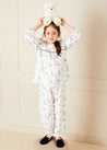 Toile Ruffle Collar Pyjamas in Blue (18mths-10yrs) Nightwear  from Pepa London US