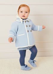 Austrian Double Breasted Wool Baby Coat in Baby Blue (6mths-4yrs) COATS from Pepa London US