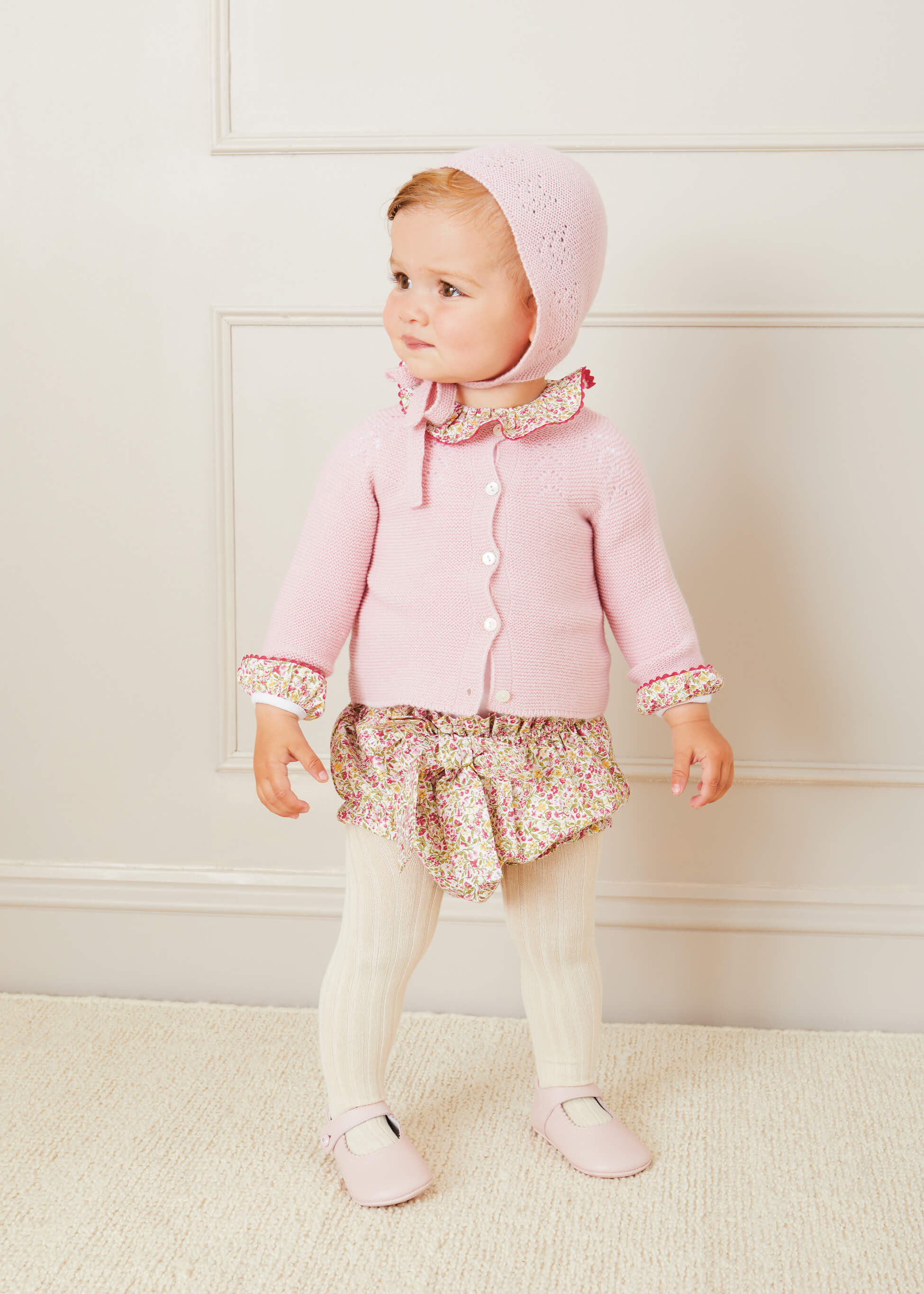 Openwork Bonnet in Pink (S-L) KNITTED ACCESSORIES from Pepa London US