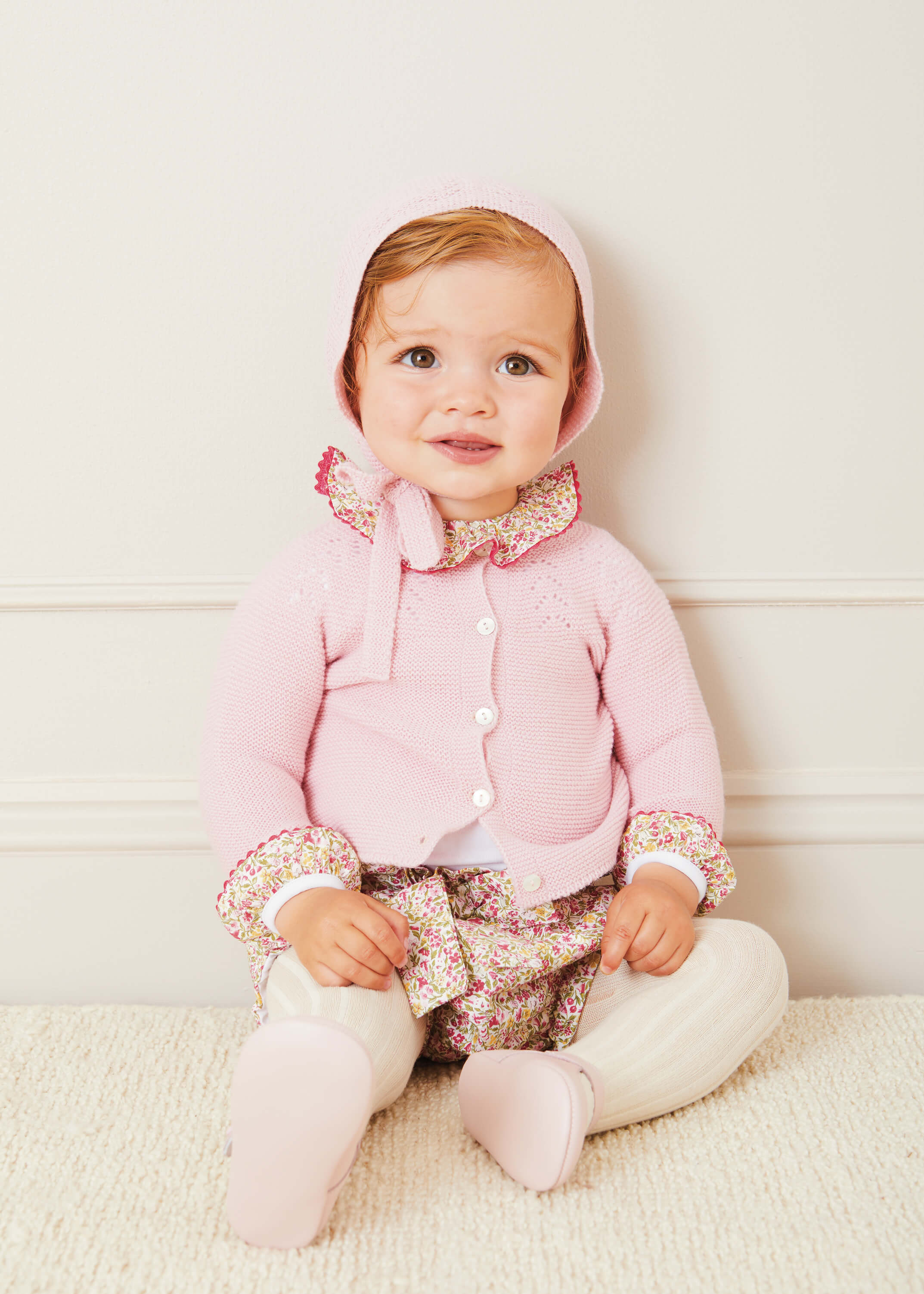 Openwork Cardigan In Pink (6mths-10yrs) KNITWEAR from Pepa London US