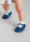 Leather Mary Jane Pram Shoes in Classic Blue (17-20EU) Shoes  from Pepa London US