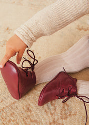 Oxford Pram Booties in Burgundy (17-20EU) Shoes from Pepa London US