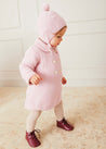 Knitted Double Breasted Coat In Pink (6mths-2yrs) COATS  from Pepa London US