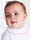 Scallop Collar Zig Zag Trim Bodysuit in Pink (3mths-2yrs) Tops & Bodysuits  from Pepa London US