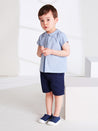 Classic Turn-up Hem Cotton Shorts in Navy (18mths-3yrs) - Shorts - PEPA AND CO vimeo_692324458